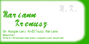 mariann krenusz business card